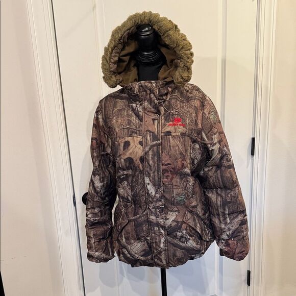 Mossy Oak Kids Camo Puffer Jacket with Hood - Picture 3 of 14